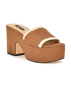 NINE WEST WOMEN'S YICKIE SLIP-ON ROUND TOE WEDGE SANDALS