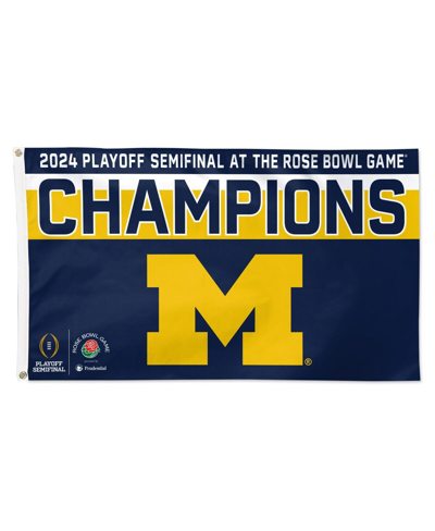 Wincraft Michigan Wolverines College Football Playoff 2024 Rose Bowl Champions 3" X 5" One-sided Deluxe Flag In Navy
