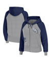 Wear By Erin Andrews Women's  Silver Dallas Cowboys Colorblock Lightweight Full-zip Hoodie In Silver