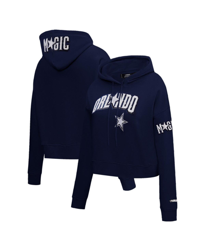 Pro Standard Women's  Navy Orlando Magic 2023/24 City Edition Cropped Pullover Hoodie