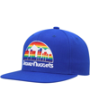 MITCHELL & NESS MEN'S MITCHELL & NESS ROYAL DENVER NUGGETS HARDWOOD CLASSICS MVP TEAM GROUND 2.0 FITTED HAT