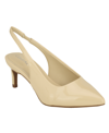 Calvin Klein Dainty Kitten Heel Pointed Toe Slingback Pump In Cream Patent