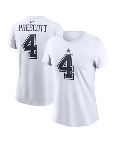 Nike Women's  Dak Prescott White Dallas Cowboys Player Name And Number T-shirt