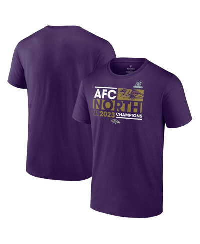 Fanatics Men's  Purple Baltimore Ravens 2023 Afc North Division Champions Big And Tall T-shirt