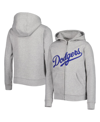 Outerstuff Big Boys Heather Gray Los Angeles Dodgers Wordmark Full-zip Fleece Hoodie In Heather Gray