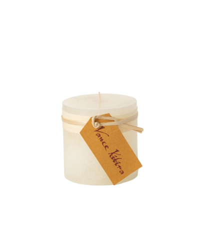 Vance Kitira 4.25" Timber Pillar Candle In Melon White