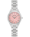 BULOVA WOMEN'S SUTTON DIAMOND ACCENT STAINLESS STEEL BRACELET WATCH 28MM