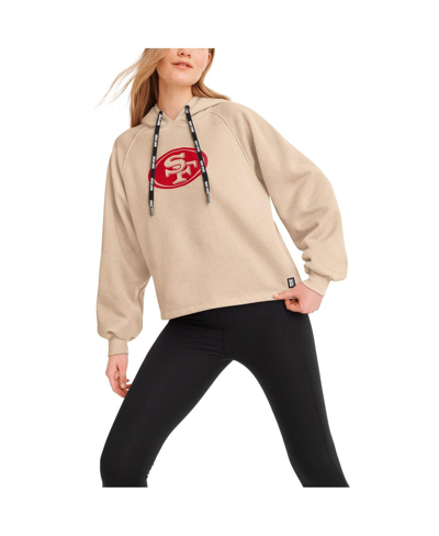 Dkny Women's  Sport Cream San Francisco 49ers Debbie Dolman Raglan Pullover Hoodie