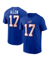 Nike Men's Josh Allen Royal Buffalo Bills Name And Number T-shirt In Royal