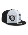 Shop New Era Men's  Gray, Black Las Vegas Raiders 2023 Sideline 59fifty Fitted Hat In Gray,black