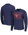 47 BRAND MEN'S '47 BRAND NAVY DISTRESSED HOUSTON TEXANS BRAND WIDE OUT FRANKLIN LONG SLEEVE T-SHIRT