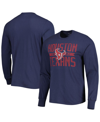 47 Brand Men's ' Navy Distressed Houston Texans Brand Wide Out Franklin Long Sleeve T-shirt