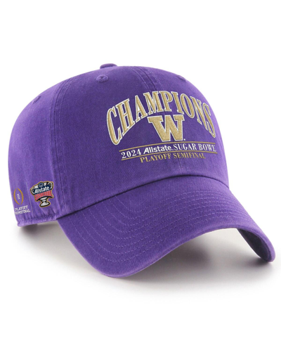 47 Brand Men's ' Purple Washington Huskies College Football Playoff 2024 Sugar Bowl Champions Clean U
