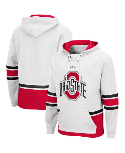 Colosseum Men's  White Ohio State Buckeyes Lace Up 3.0 Pullover Hoodie
