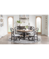 Macy's Mandeville 5 Pc. Dining Set (round Table & 4 X-back Chairs) In Brown