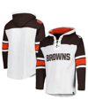 47 BRAND MEN'S '47 BRAND CLEVELAND BROWNS HEATHER GRAY GRIDIRON LACE-UP PULLOVER HOODIE