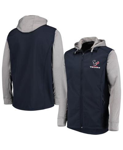 Dunbrooke Men's  Navy, Gray Houston Texans Big And Tall Alpha Full-zip Hoodie Jacket In Navy,gray