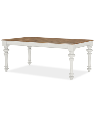 Macy's Mandeville Rectangular Leg Table In White