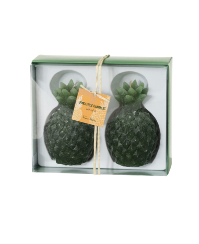 Vance Kitira 5" Pineapple Candle, Set Of 2 In Green