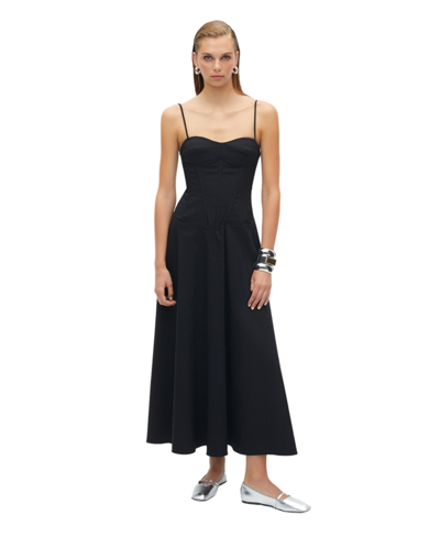 Nocturne Women's Corset Detailed Midi Dress-black