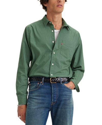 Levi's Men's Classic 1 Pocket Regular-fit Long Sleeve Shirt In Dark Forest