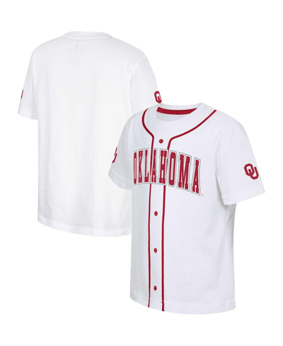 Colosseum Kids' Big Boys  White Oklahoma Sooners Buddy Baseball T-shirt