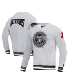 PRO STANDARD MEN'S PRO STANDARD HEATHER GRAY LAS VEGAS RAIDERS CREST EMBLEM PULLOVER SWEATSHIRT