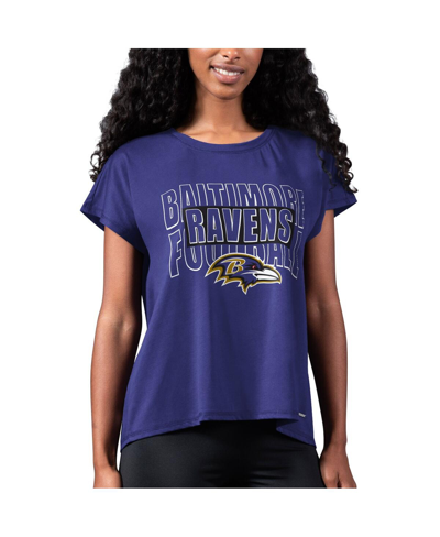 Msx By Michael Strahan Women's  Purple Baltimore Ravens Abigail Back Slit T-shirt