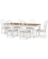 MACY'S MANDEVILLE 7PC DINING SET (RECTANGULAR TABLE + 6 X-BACK CHAIRS)
