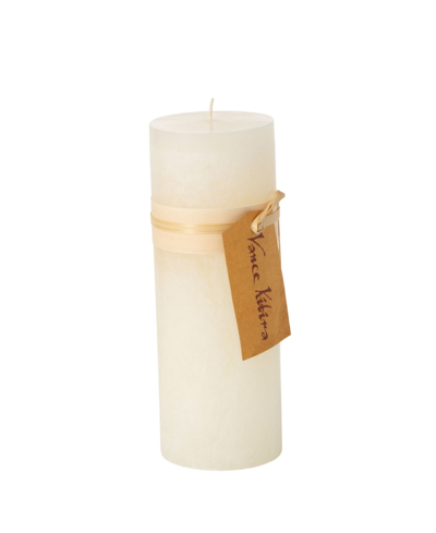 Vance Kitira 9" Timber Pillar Candle In Melon White