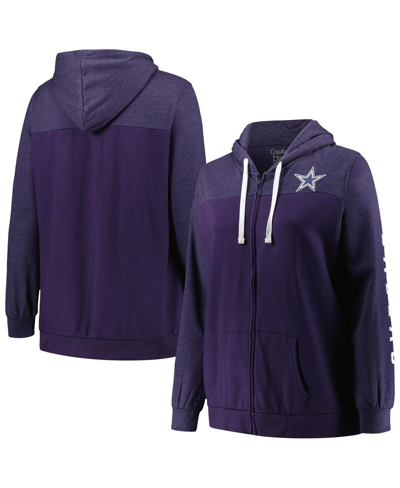 Fanatics Women's  Heather Navy Dallas Cowboys Plus Size City Ties Full-zip Hoodie