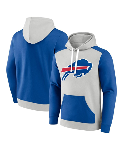 Fanatics Men's  Silver, Royal Buffalo Bills Big And Tall Team Fleece Pullover Hoodie In Silver,royal
