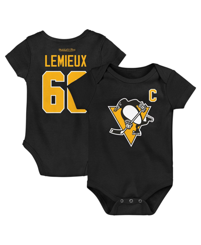 Mitchell & Ness Baby Boys And Girls  Mario Lemieux Black Pittsburgh Penguins Captain Patch Name And N
