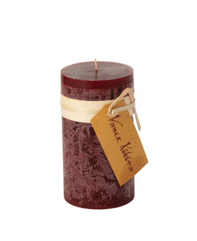 Vance Kitira 6" Timber Pillar Candle In Wine