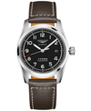 Longines Men's Automatic Spirit Stainless Steel Chronometer Brown Leather Strap Watch 42mm In No Color