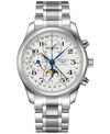 LONGINES MEN'S SWISS AUTOMATIC CHRONOGRAPH MASTER STAINLESS STEEL BRACELET WATCH 42MM