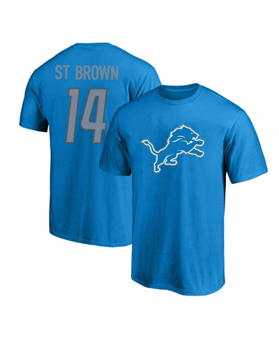 FANATICS MEN'S FANATICS AMON-RA ST. BROWN BLUE DETROIT LIONS BIG AND TALL PLAYER NAME AND NUMBER T-SHIRT