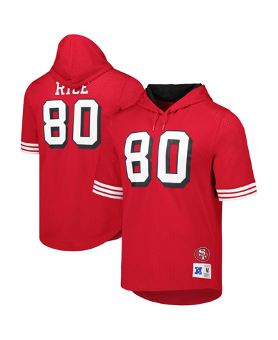 Mitchell & Ness Men's  Jerry Rice Scarlet San Francisco 49ers Retired Player Name And Number Mesh Hoo
