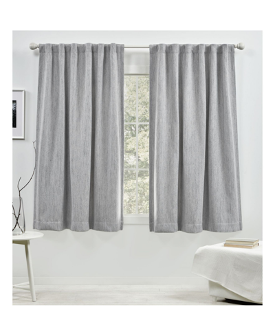 Lauren Ralph Lauren Palisades Room Darkening Back Tab Rod Pocket Curtain Panel, 50" X 63" In Silver-tone
