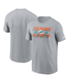 Nike Gray Miami Dolphins 2023 Nfl Playoffs Iconic T-shirt In Gray