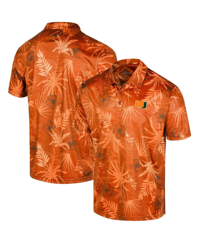 Colosseum Men's  Orange Miami Hurricanes Palms Team Polo Shirt