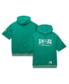 Mitchell & Ness Men's  Kelly Green Philadelphia Eagles Pre-game Short Sleeve Pullover Hoodie In Kelly Green