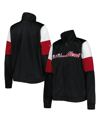 G-III 4HER BY CARL BANKS WOMEN'S G-III 4HER BY CARL BANKS BLACK MIAMI HEAT CHANGE UP FULL-ZIP TRACK JACKET