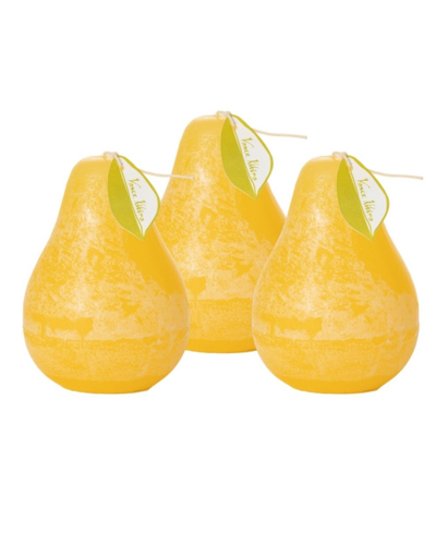 Vance Kitira 4.5" Pear Candles Kit, Set Of 3 In Pale Yellow