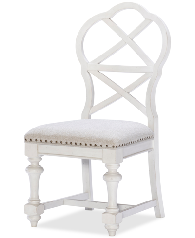 Macy's Mandeville X-back Side Chair In White