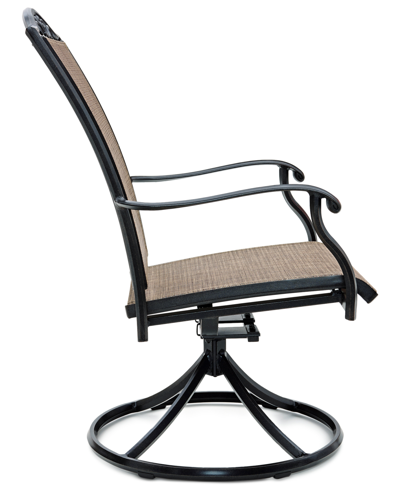 Agio Wythburn Mix And Match Filigree Sling Outdoor Swivel Chair In Bronze Finish