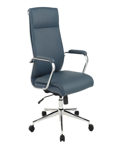 Osp Home Furnishings Office Star 48" Fabric, Chrome High Back Manager's Office Chair In Dillon Blue