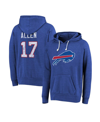 MAJESTIC MEN'S MAJESTIC THREADS JOSH ALLEN ROYAL DISTRESSED BUFFALO BILLS NAME AND NUMBER TRI-BLEND PULLOVER 
