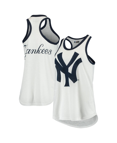 G-iii 4her By Carl Banks White New York Yankees Tater Racerback Tank Top