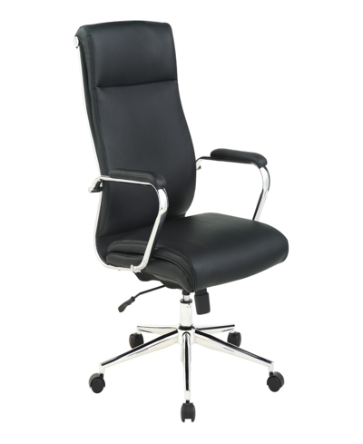 Osp Home Furnishings Office Star 48" Fabric, Chrome High Back Manager's Office Chair In Dillon Black